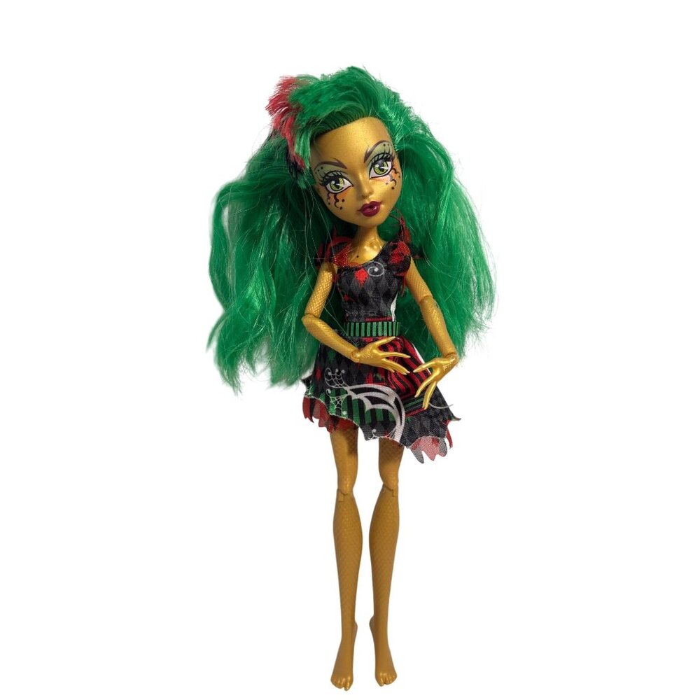 Monster High Doll Jinafire With Green Hair & Dress